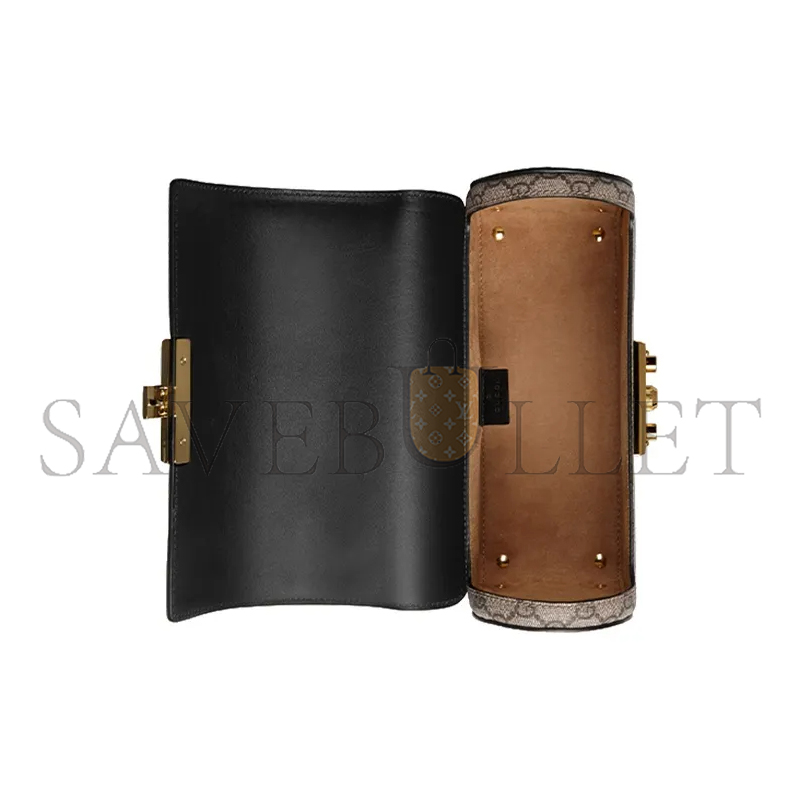 G*u*i padlock canvas with leather shoulder bag 603221 (24*17*10cm)